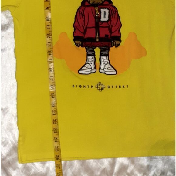 8ighth Dstrkt Tee Shirt Bear Hoodie Zipper Size XL Yellow - Picture 6 of 8